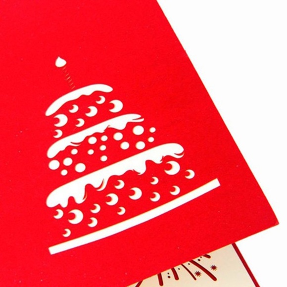 *BIRTHDAY* Red 3D Cake Greeting Card w/ Envelope - Picture 4 of 5